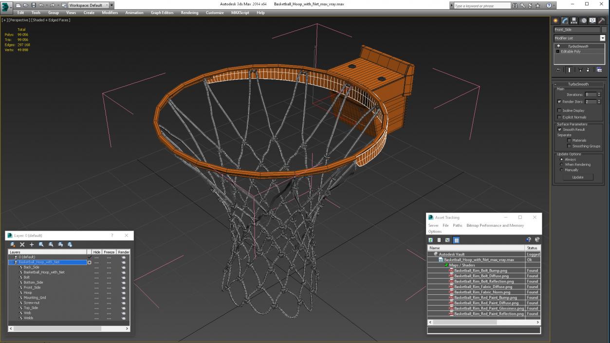 Basketball Hoop with Net 3D model