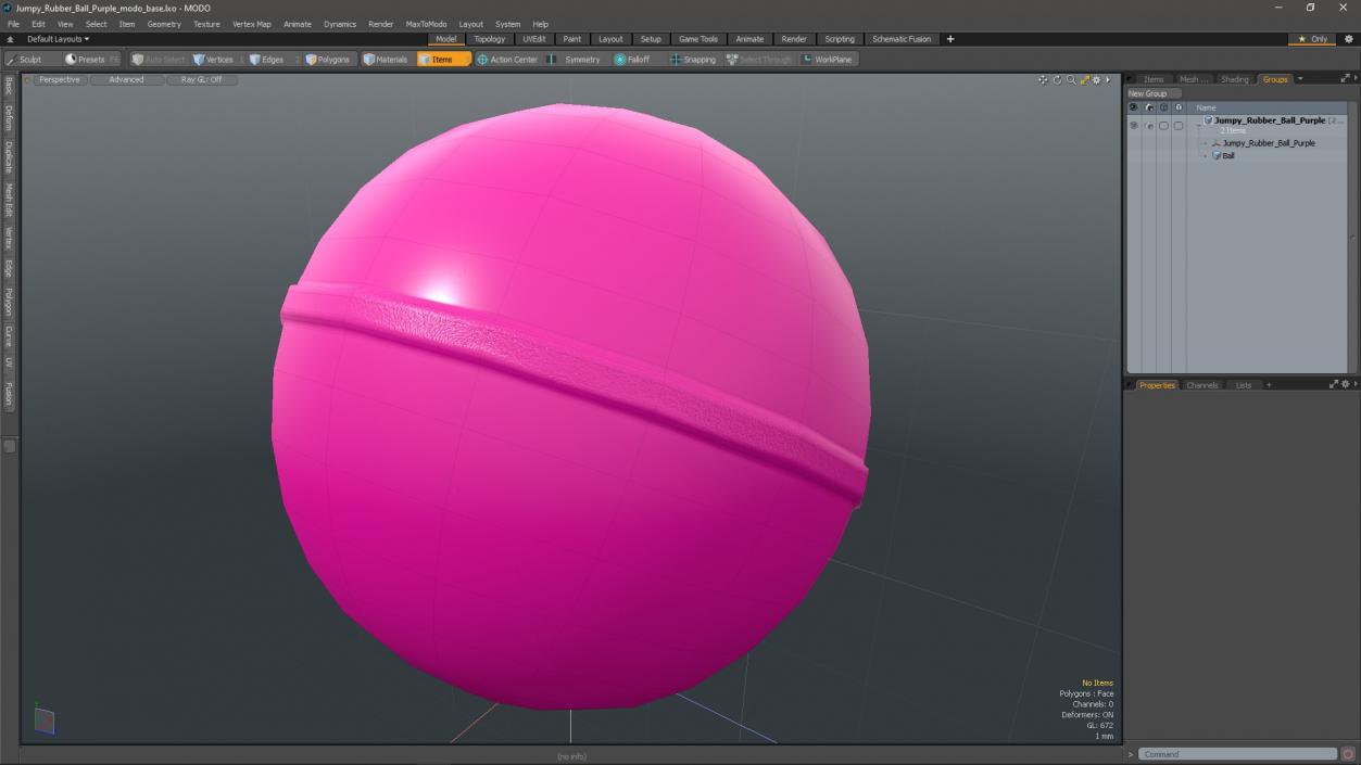 Jumpy Rubber Ball Purple 3D model