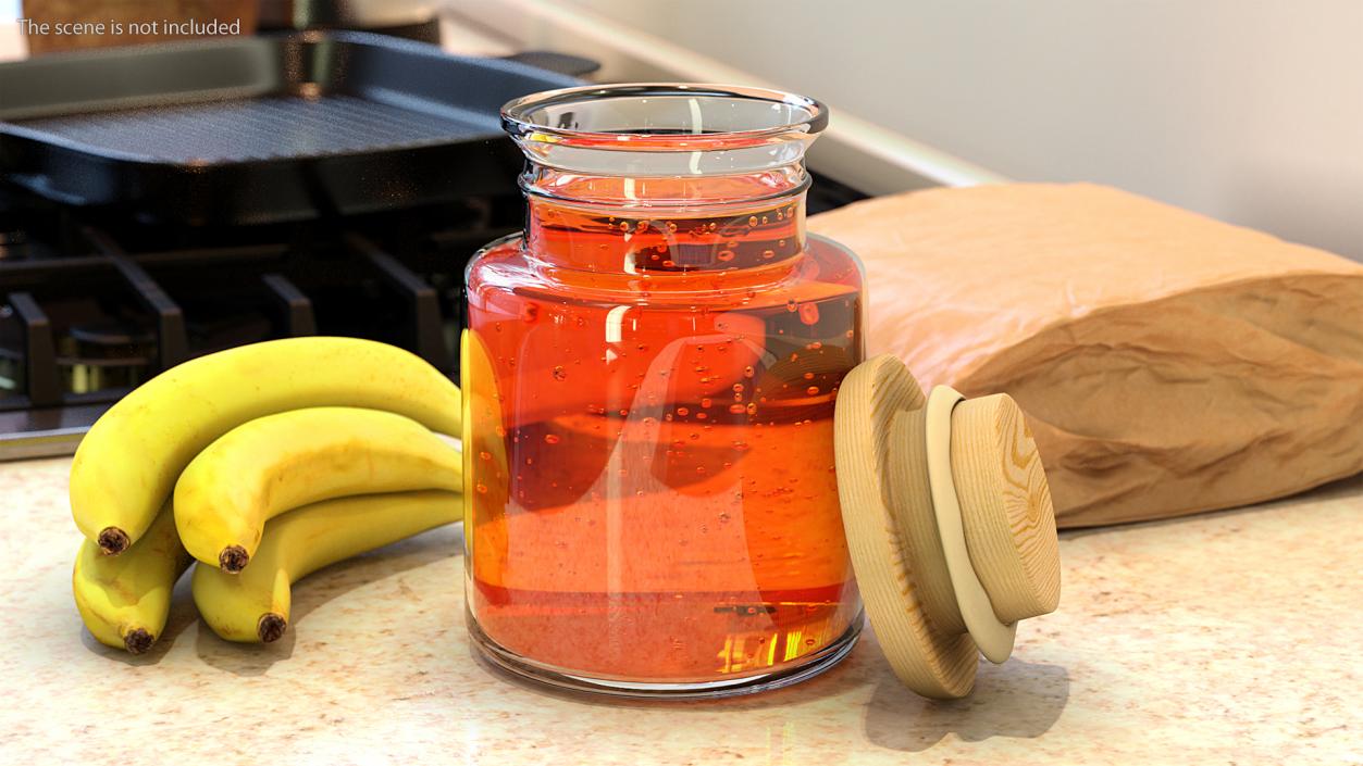 3D Jar of Honey with Honey Dipper Collection