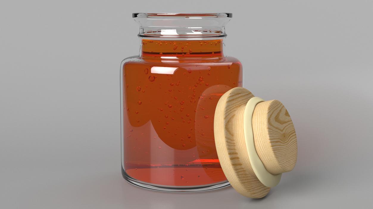 3D Jar of Honey with Honey Dipper Collection