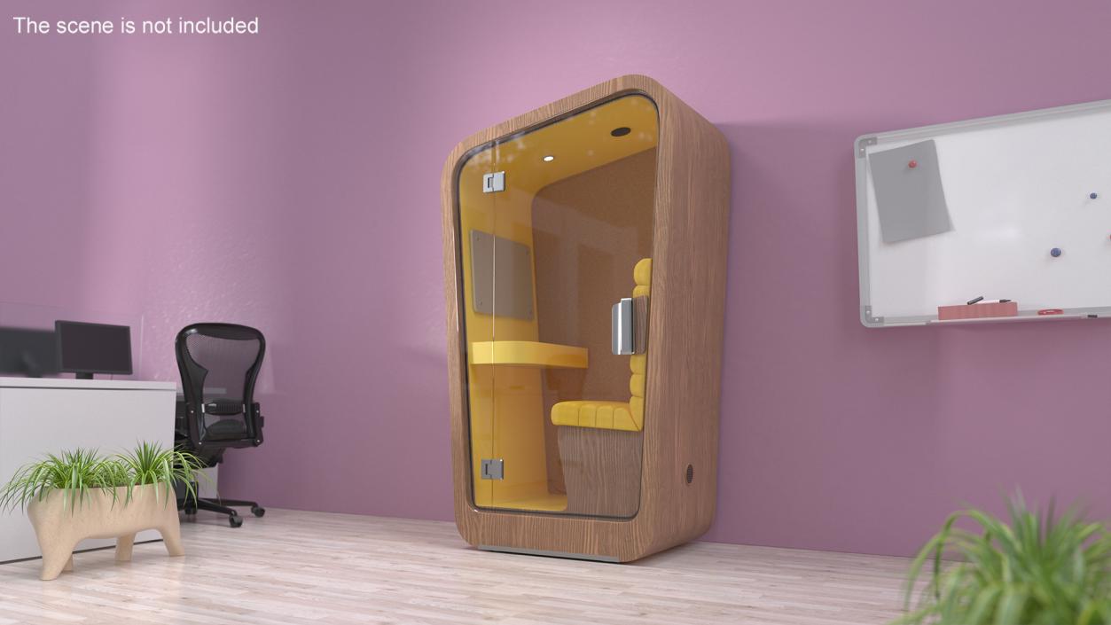 Wooden Office Phone Booth 2 3D