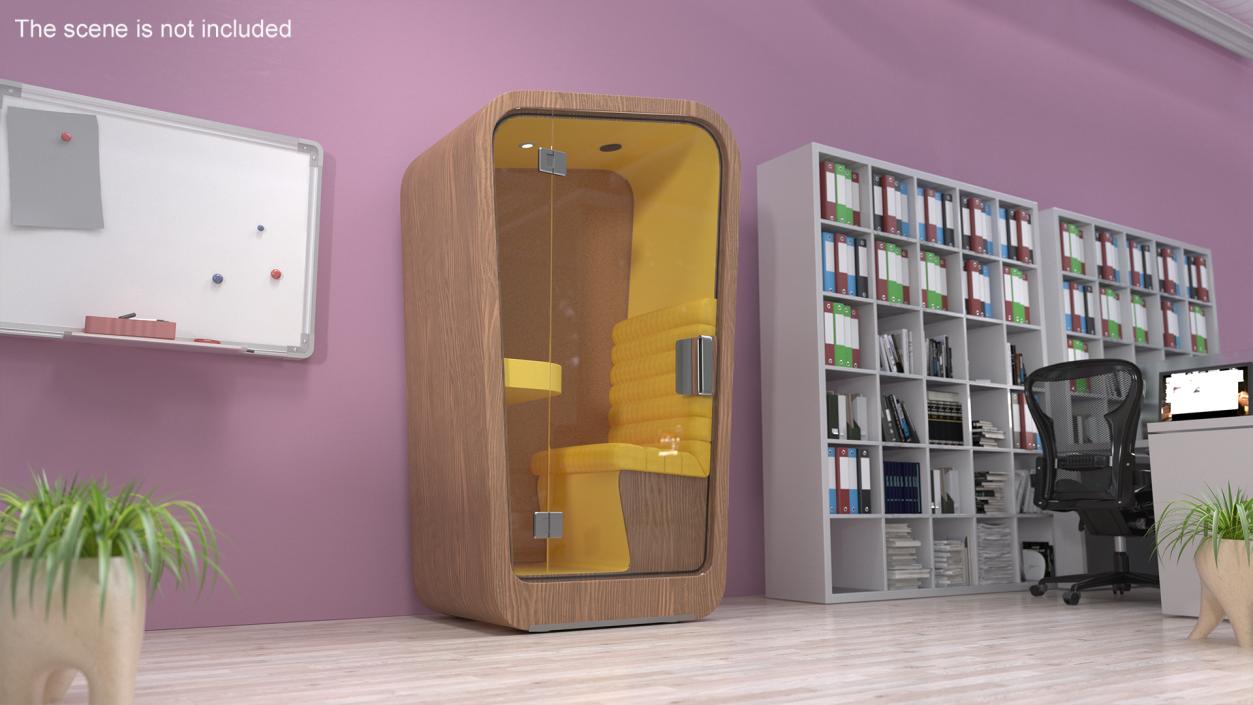 Wooden Office Phone Booth 2 3D