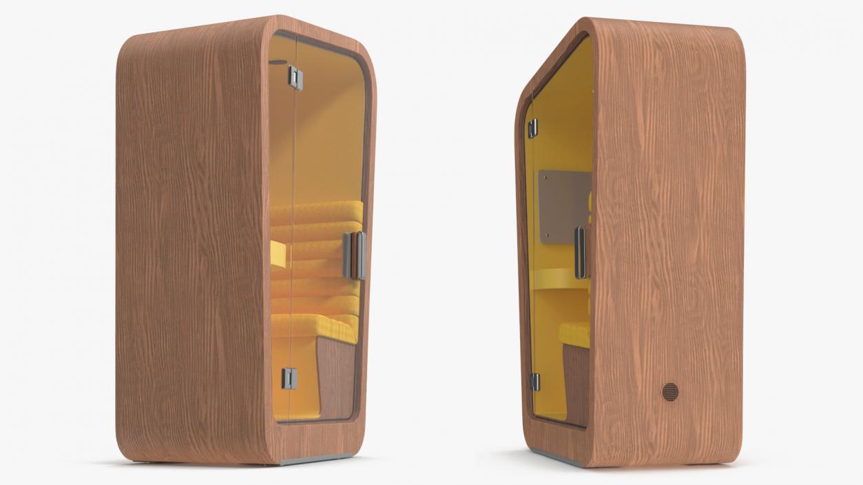 Wooden Office Phone Booth 2 3D