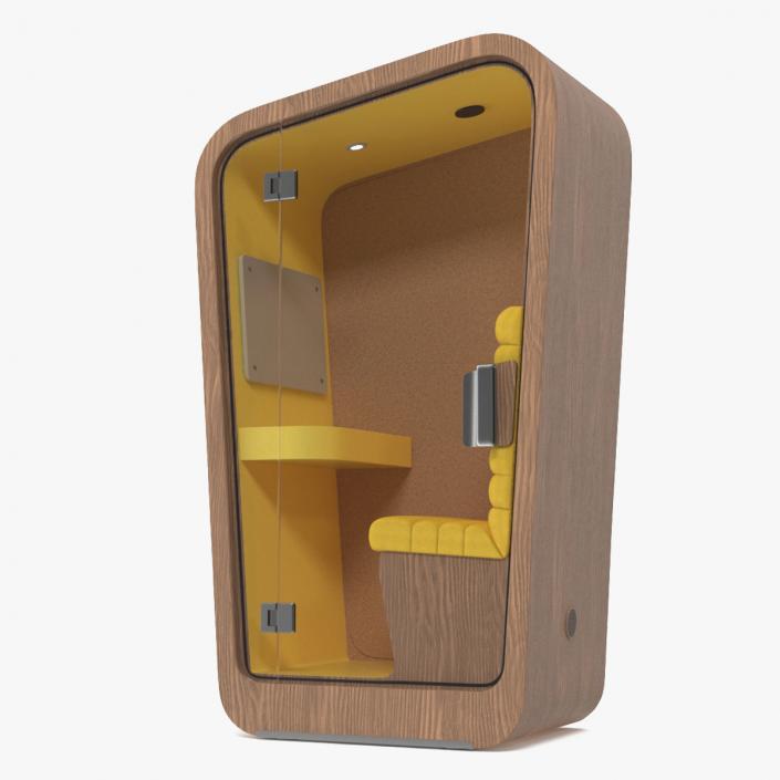 Wooden Office Phone Booth 2 3D