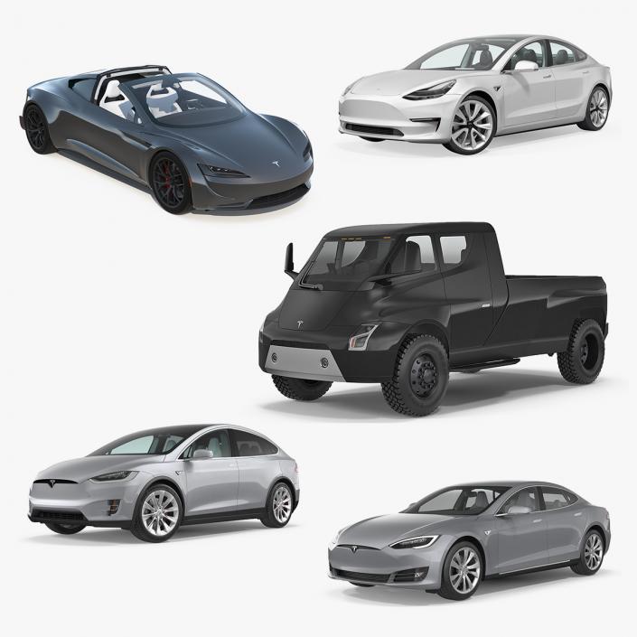 3D Tesla Cars 3D Models Collection 4 model