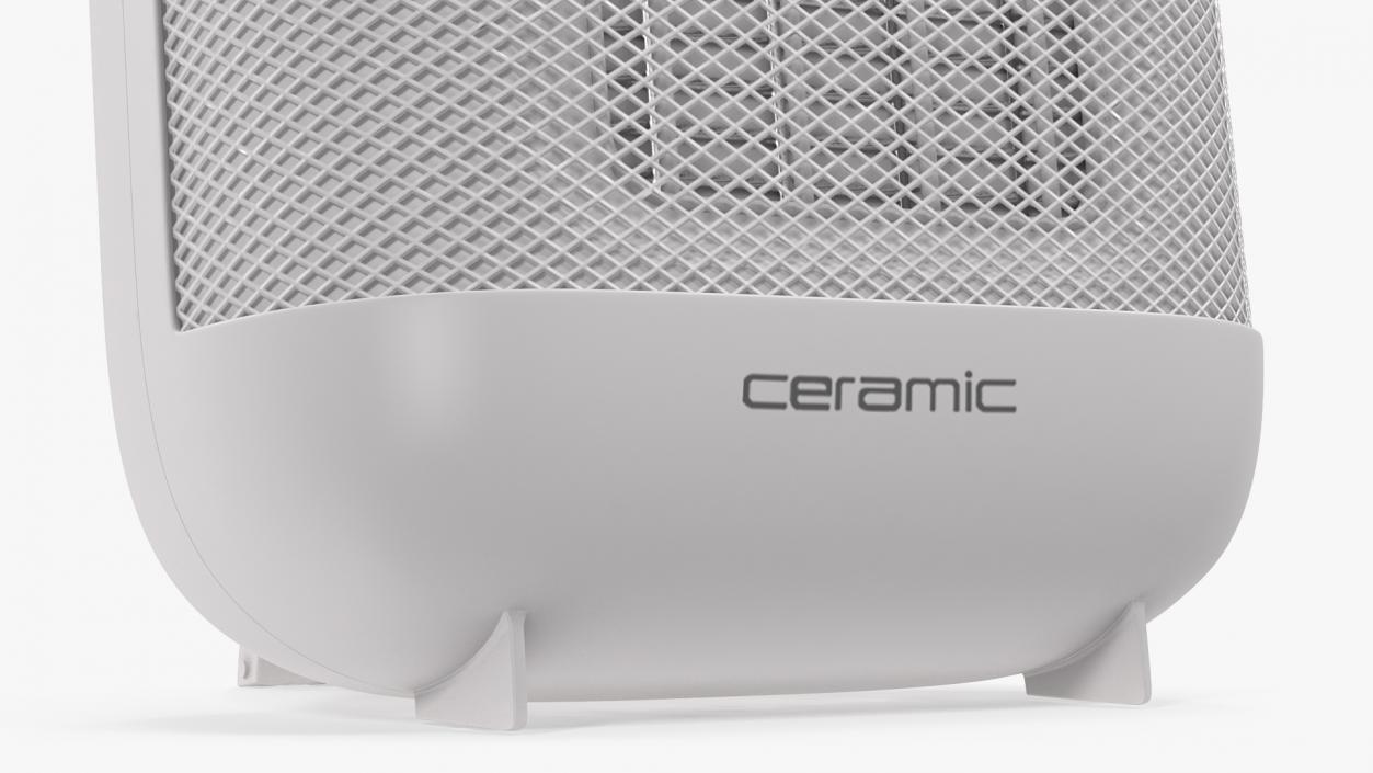 Portable Ceramic Heater White 3D model