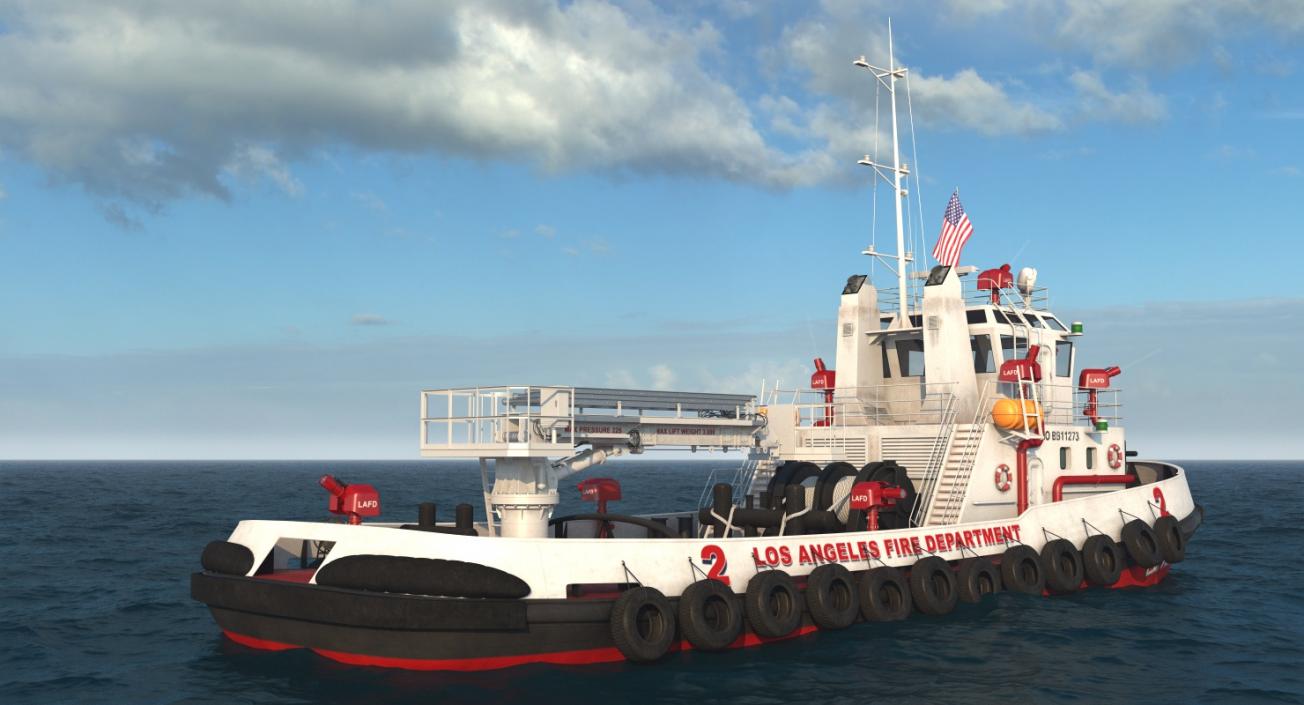 Los Angeles Fireboat Rigged 3D