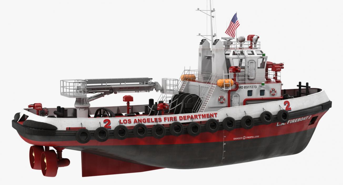 Los Angeles Fireboat Rigged 3D