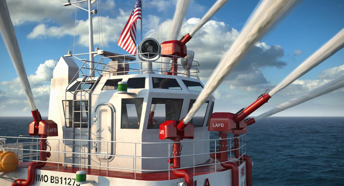 Los Angeles Fireboat Rigged 3D