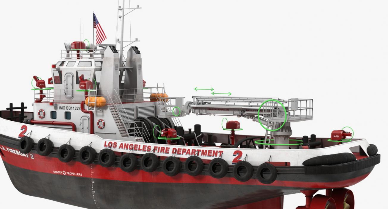 Los Angeles Fireboat Rigged 3D