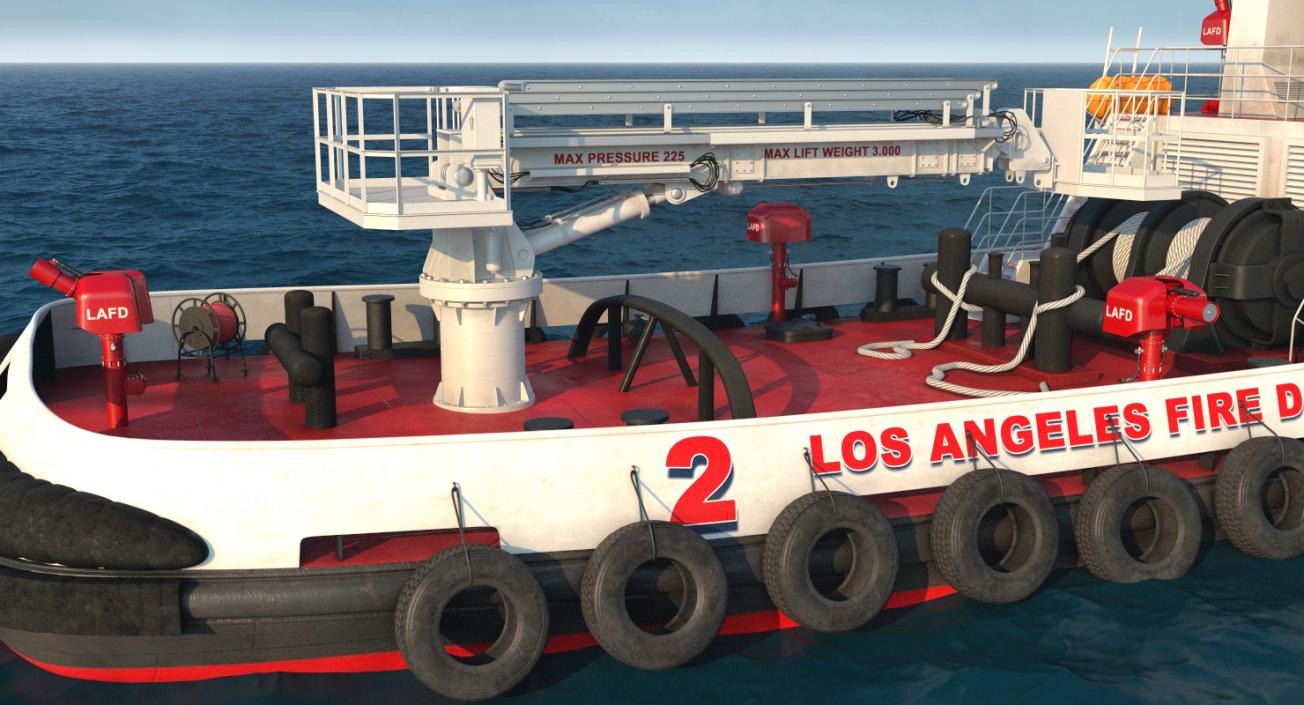 Los Angeles Fireboat Rigged 3D