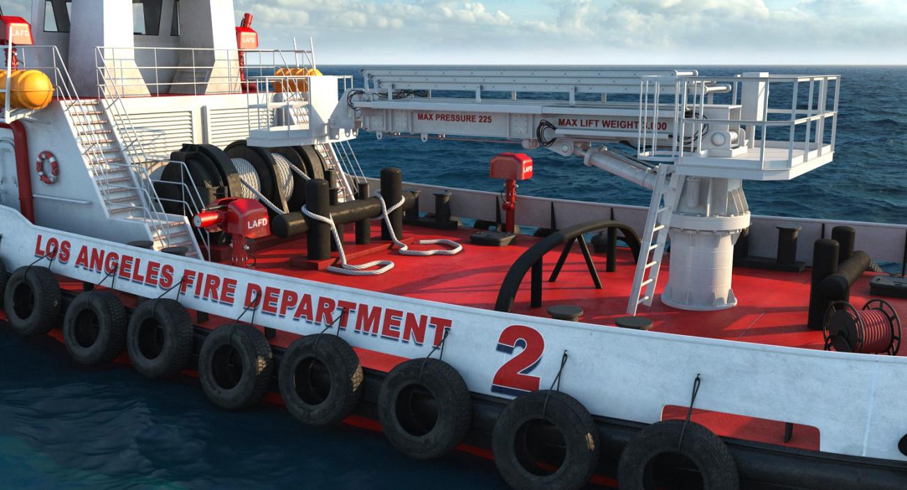 Los Angeles Fireboat Rigged 3D