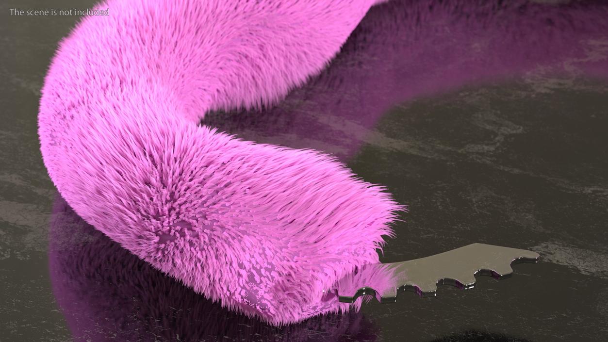 Unfastened Pink Handcuffs Fur 3D model