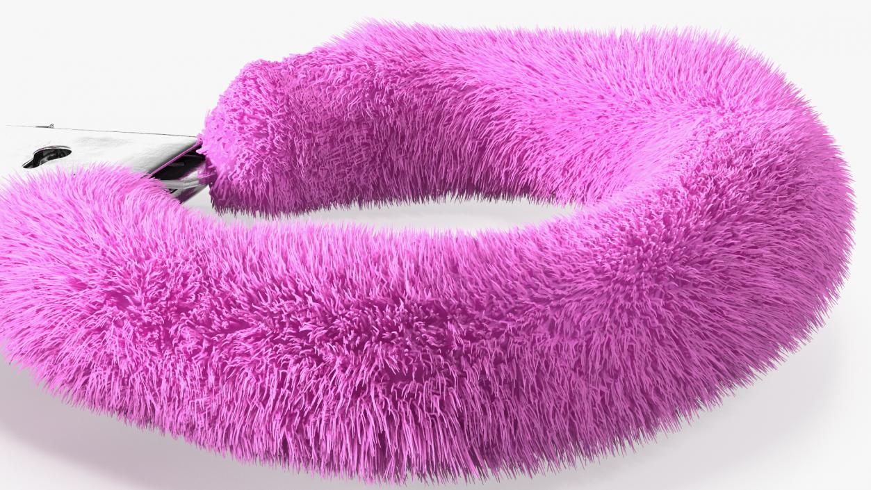 Unfastened Pink Handcuffs Fur 3D model