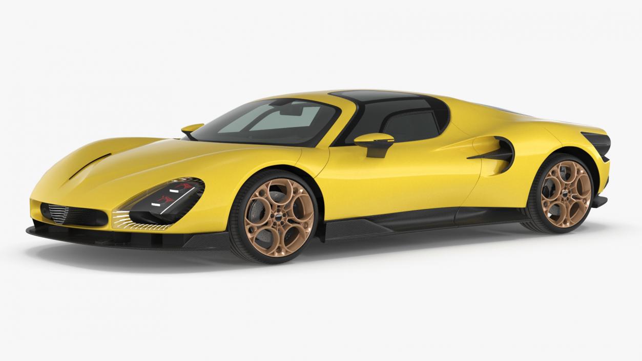 Exclusive Supercar Coupe Yellow Simple Interior 3D