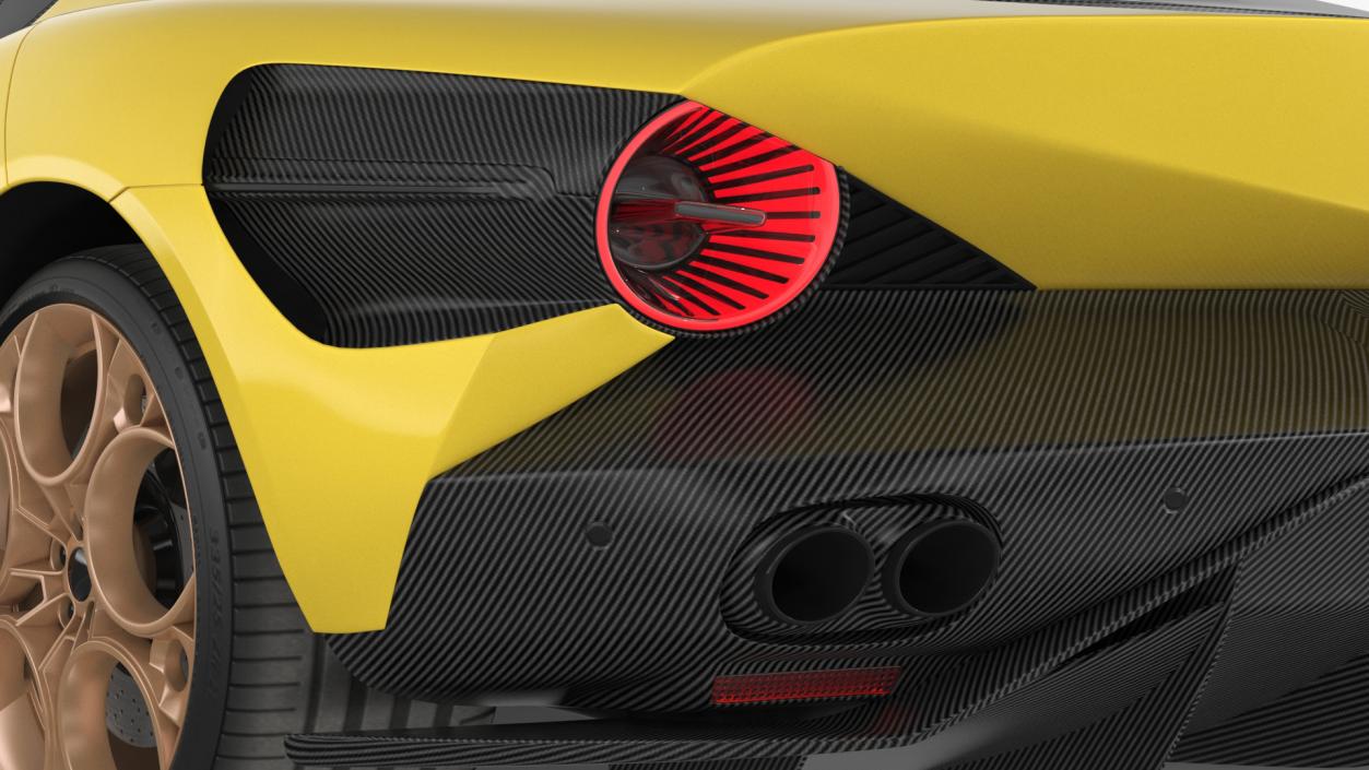 Exclusive Supercar Coupe Yellow Simple Interior 3D