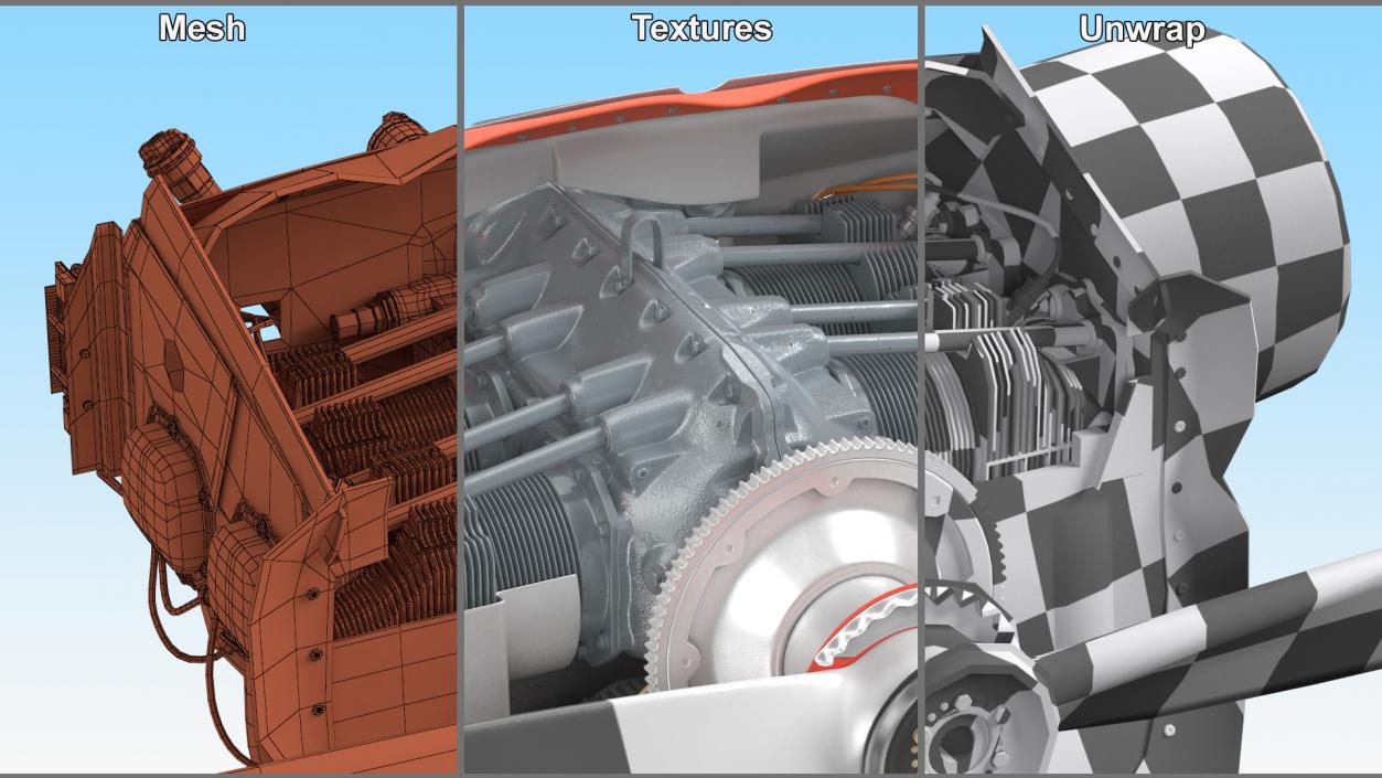 Lycoming O 320 Piston Aero Engine New 3D