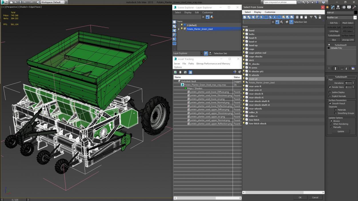 3D model Potato Planter Green Used