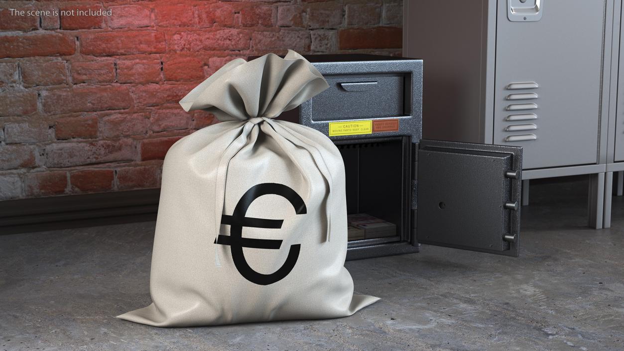 Money Bag with Euro Sign 3D model