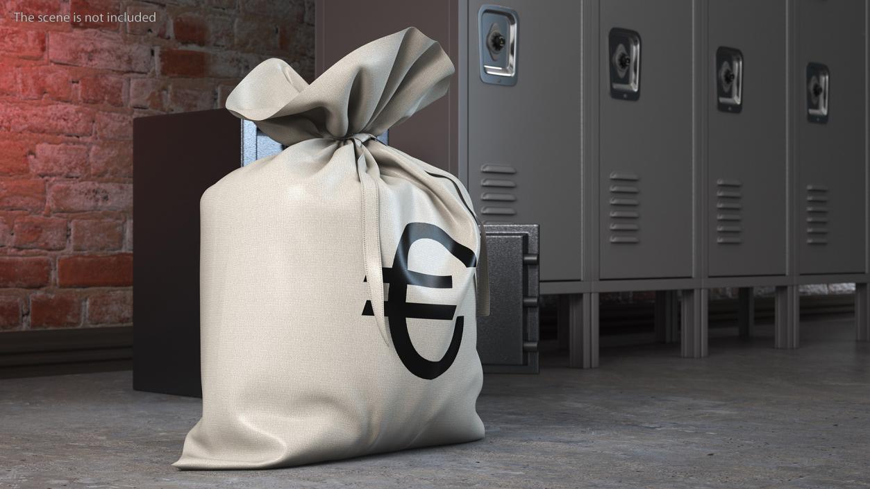 Money Bag with Euro Sign 3D model