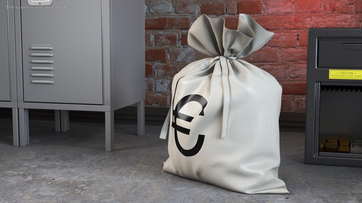 Money Bag with Euro Sign 3D model