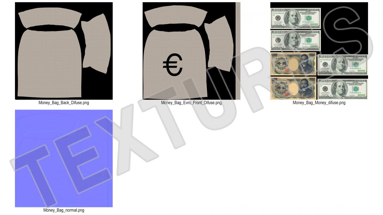 Money Bag with Euro Sign 3D model