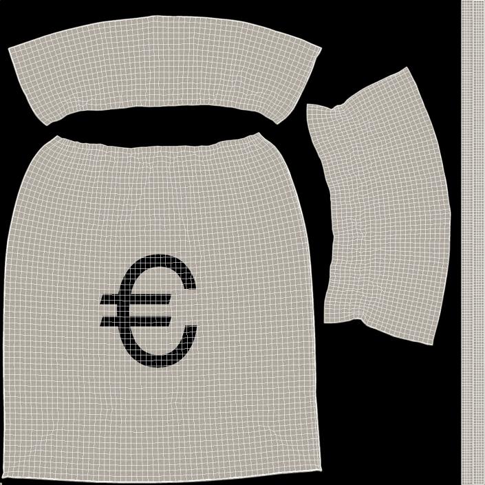 Money Bag with Euro Sign 3D model