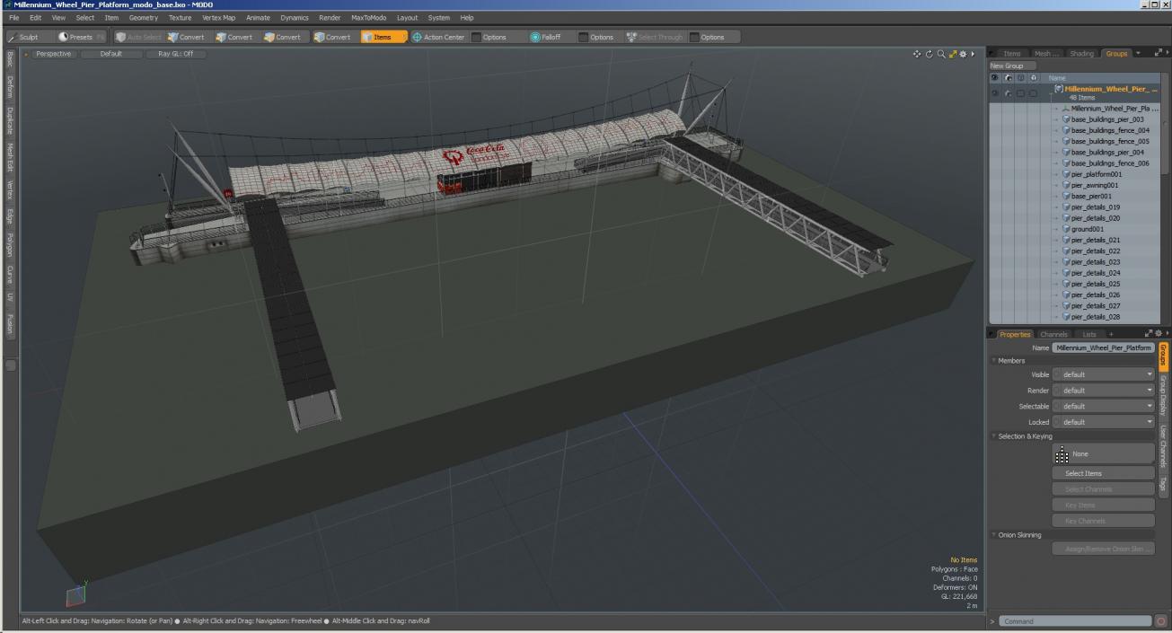 3D model Millennium Wheel Pier Platform