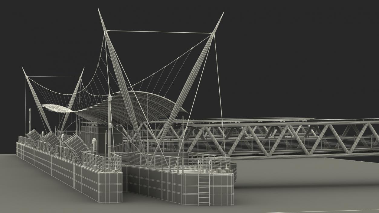 3D model Millennium Wheel Pier Platform