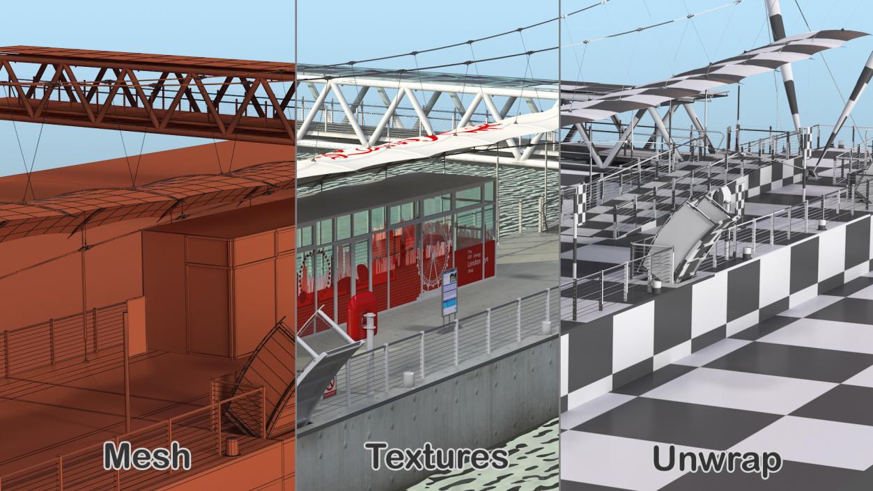 3D model Millennium Wheel Pier Platform