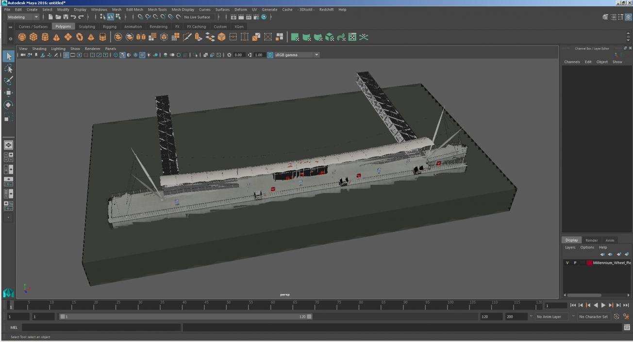 3D model Millennium Wheel Pier Platform