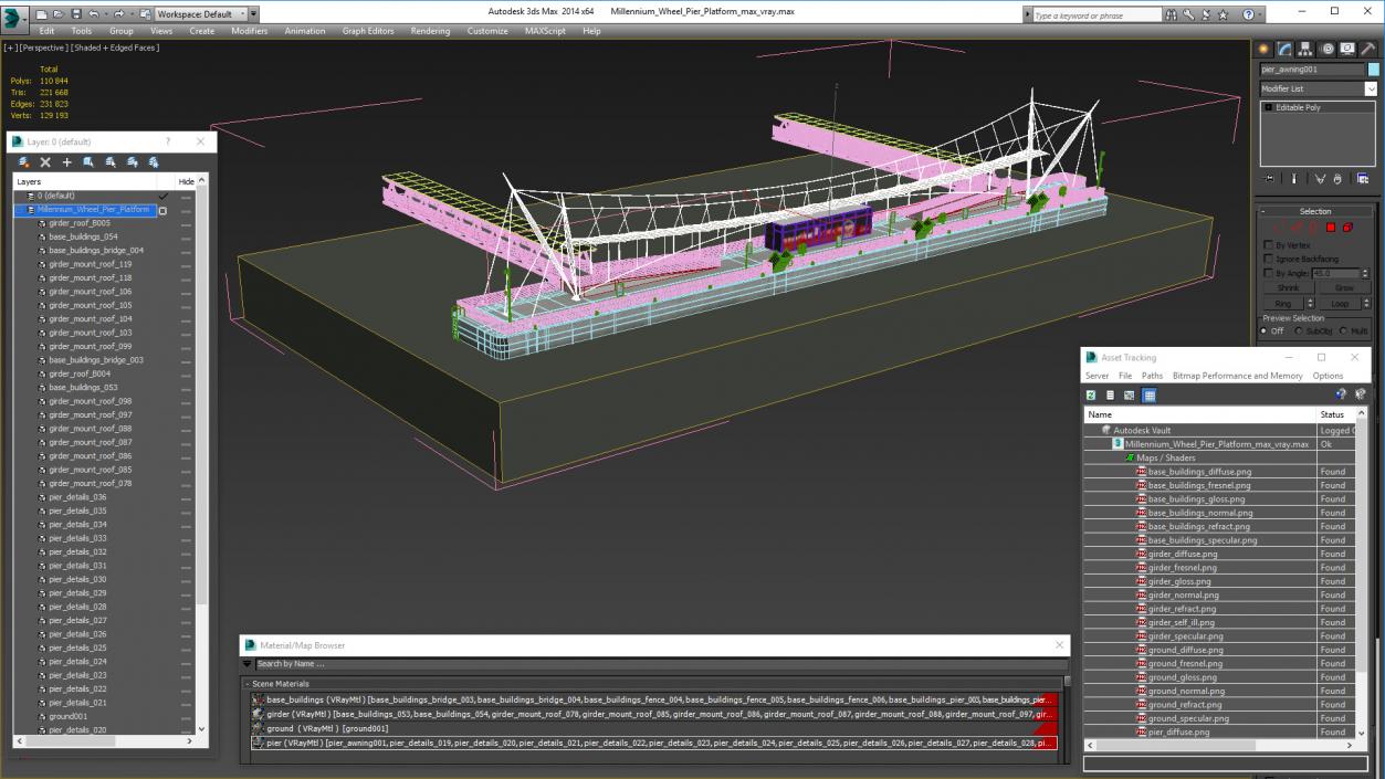 3D model Millennium Wheel Pier Platform