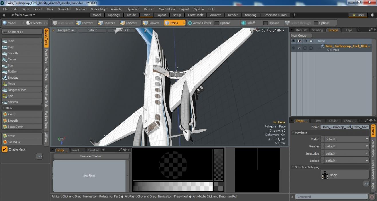 Twin Turboprop Civil Utility Aircraft 3D