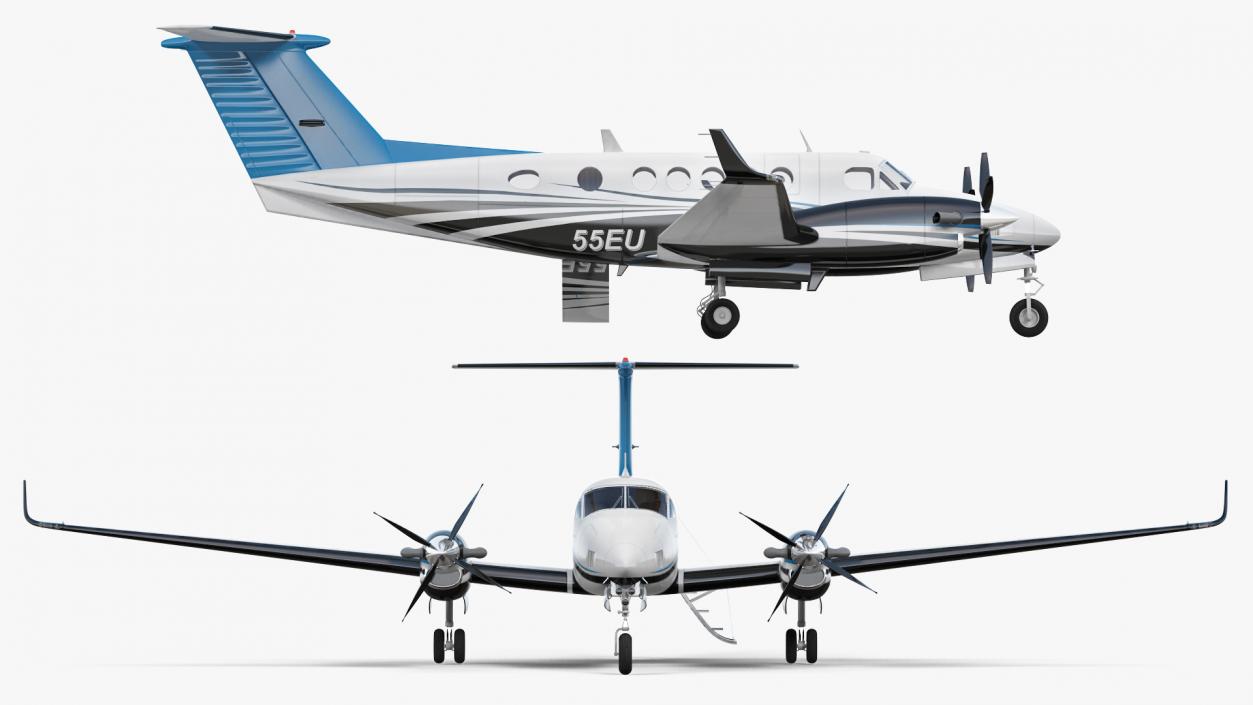 Twin Turboprop Civil Utility Aircraft 3D