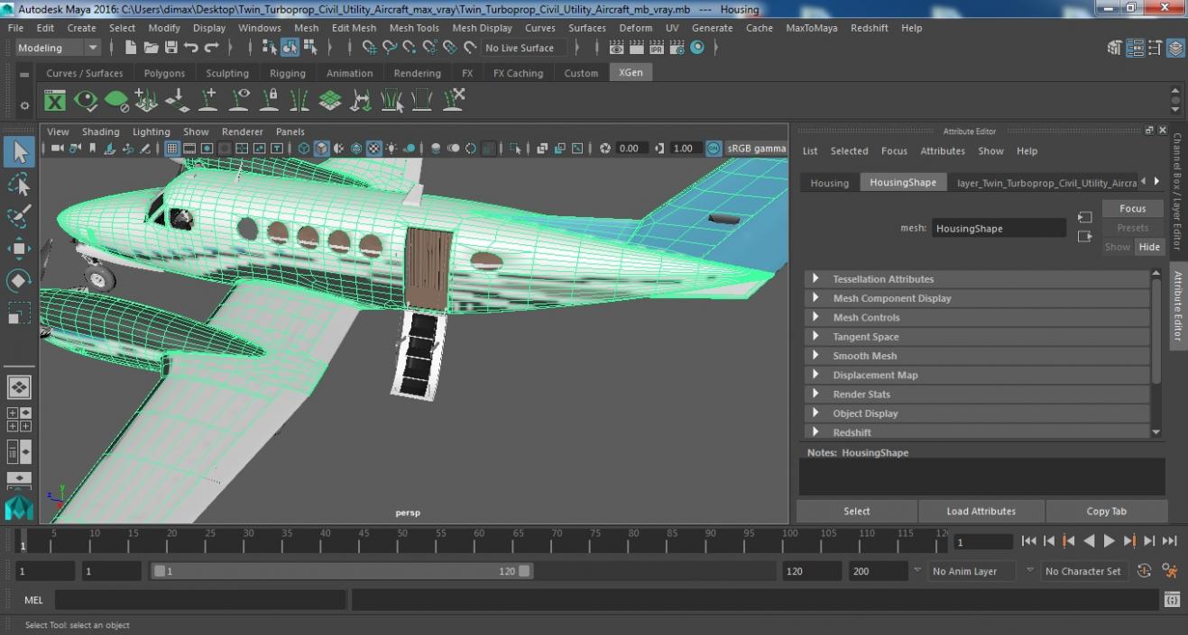 Twin Turboprop Civil Utility Aircraft 3D