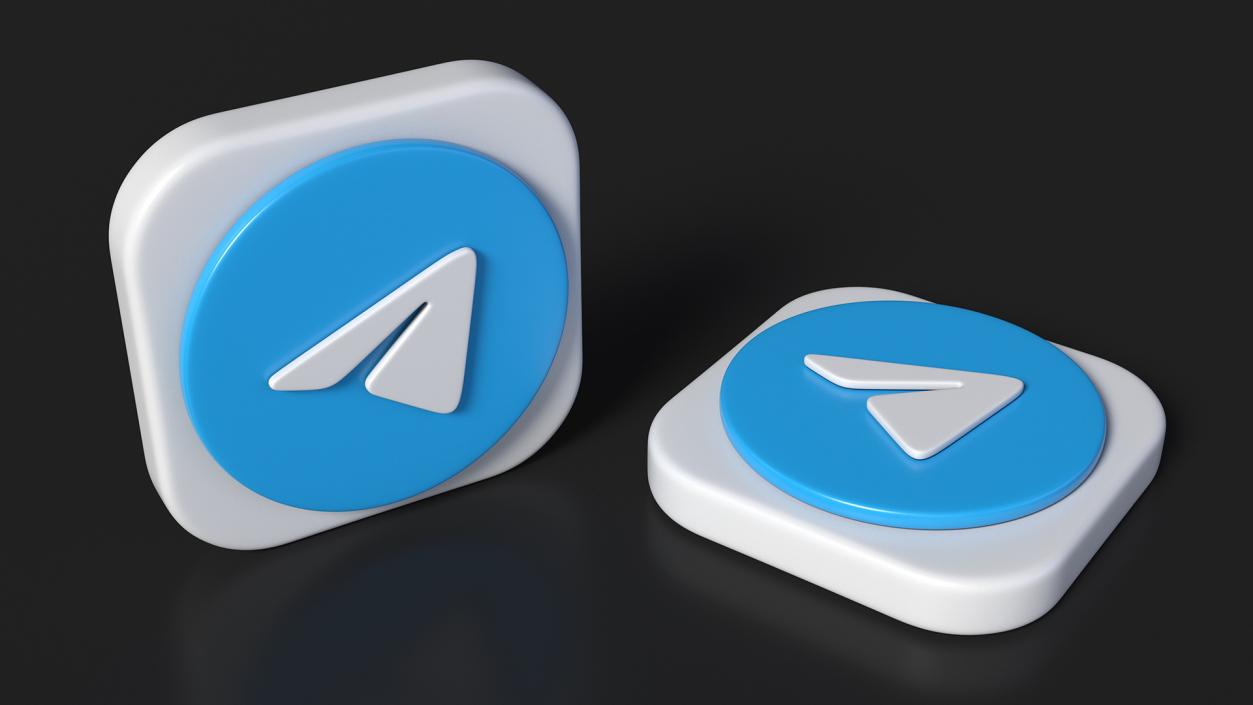 3D Telegram Icon model