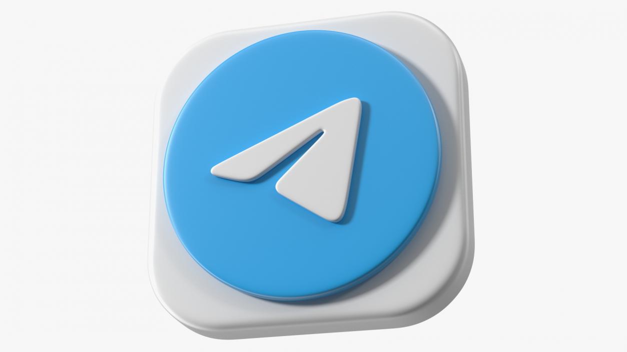 3D Telegram Icon model