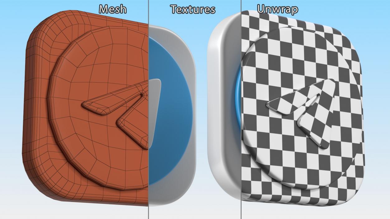 3D Telegram Icon model