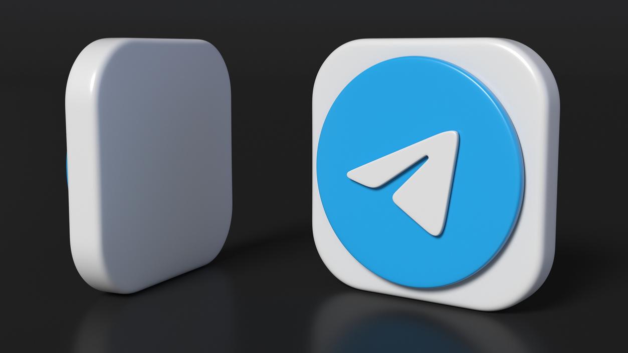 3D Telegram Icon model