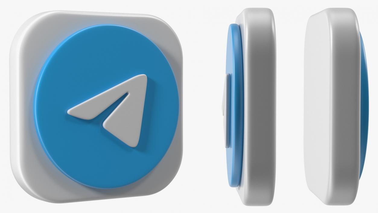 3D Telegram Icon model