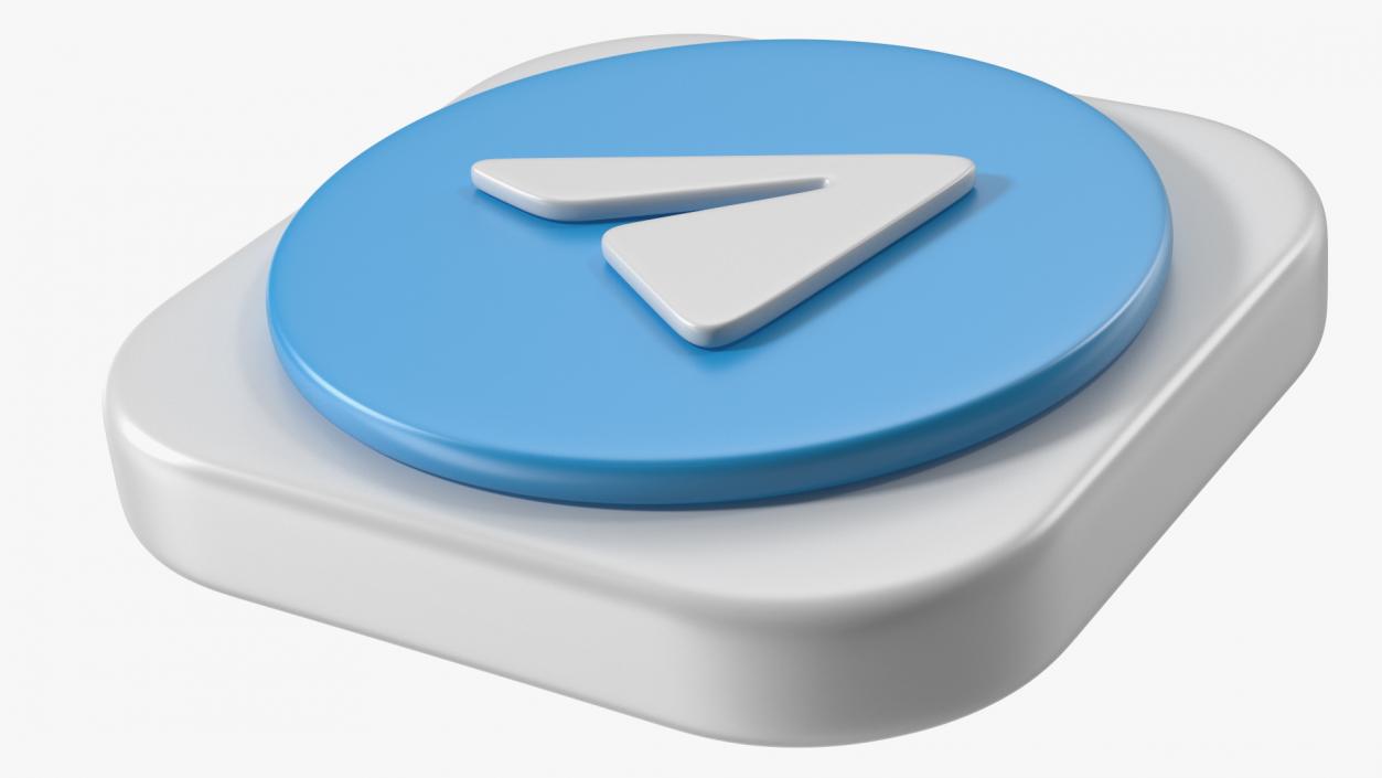 3D Telegram Icon model