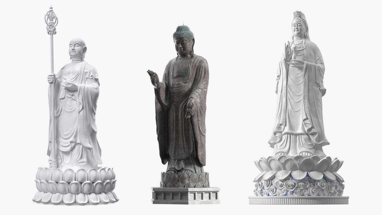 Buddha Statues Collection 4 3D