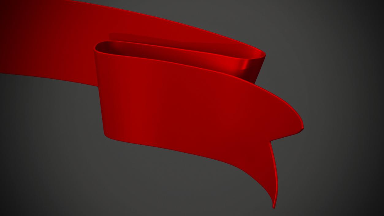 3D Winner Award Banner Red model