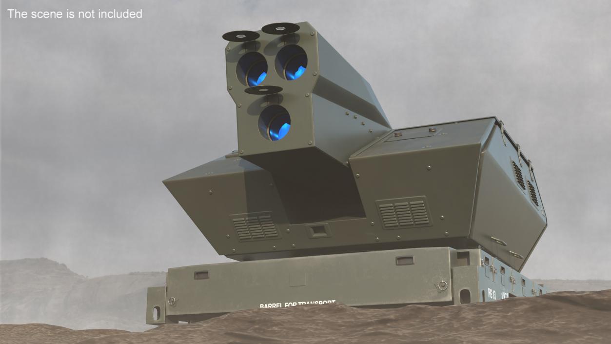 Skynex Laser Air Defense System Green Rigged 3D model