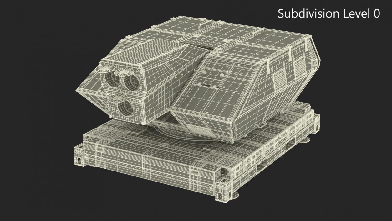 Skynex Laser Air Defense System Green Rigged 3D model