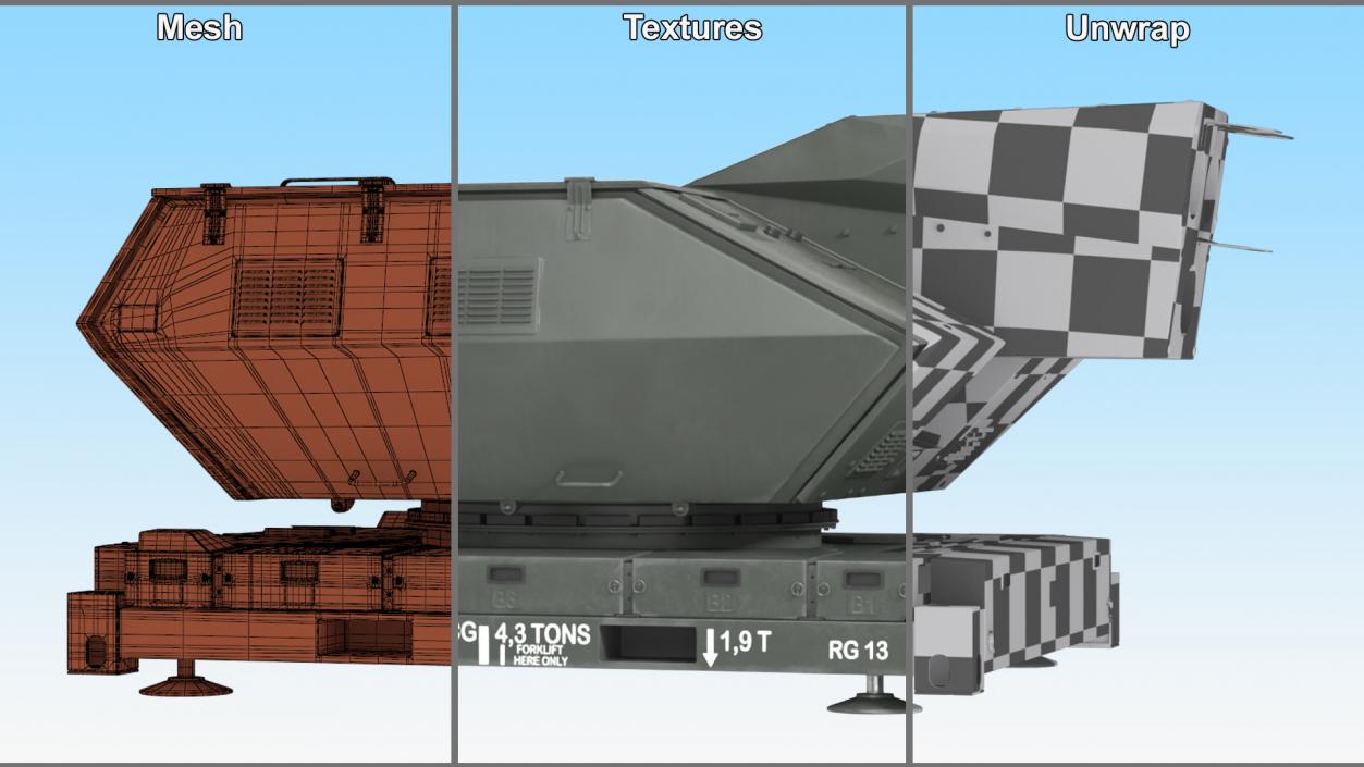 Skynex Laser Air Defense System Green Rigged 3D model