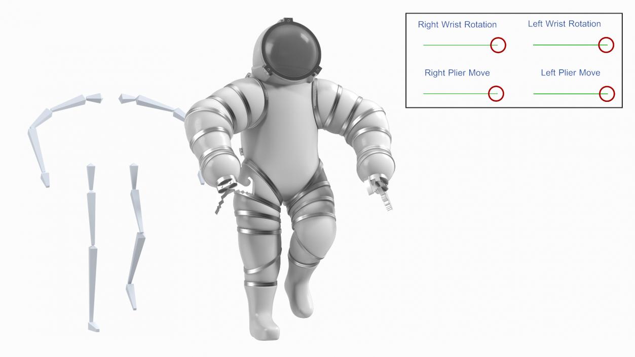 Atmospheric Diving Suit White Rigged for Maya 2 3D