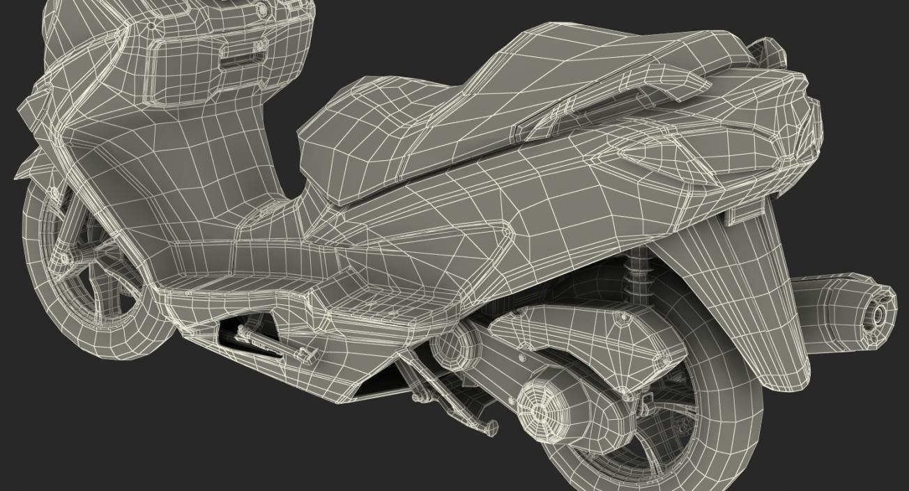 3D Generic Scooter Motorcycle Rigged model