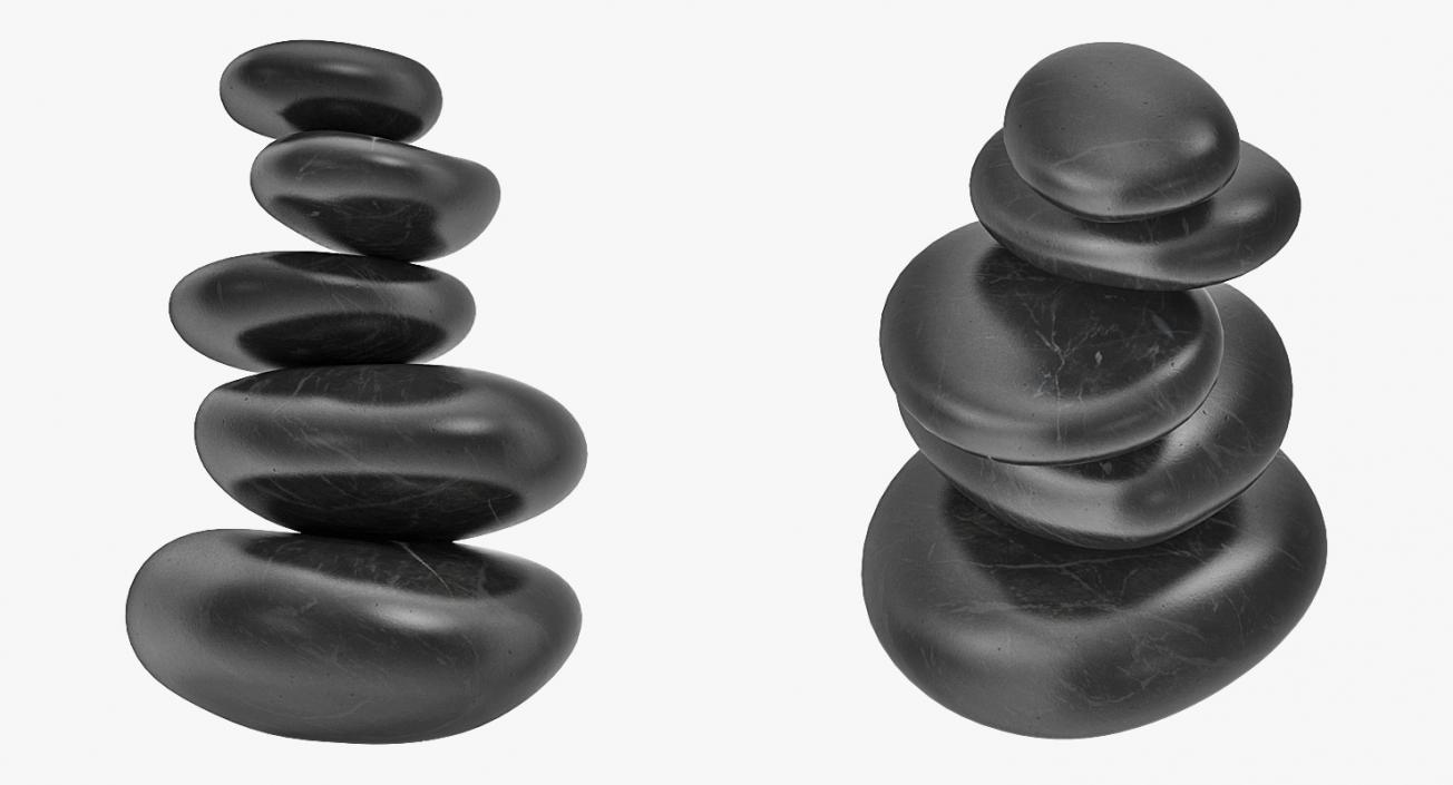 Black Zen Stones Pyramid 3D model