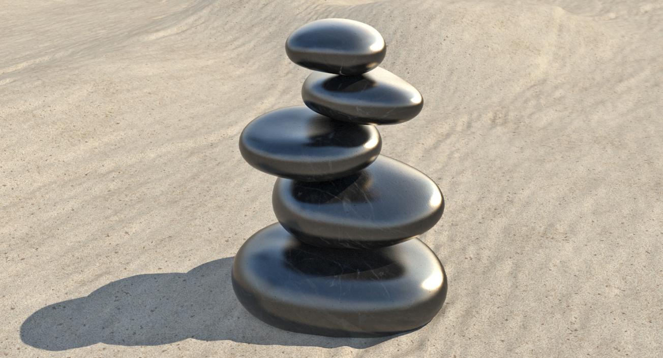 Black Zen Stones Pyramid 3D model